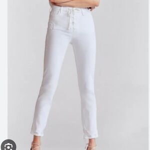 MOTHER Superior White Lace-Up Jeans “The Dazzler” (25)